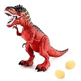 Genérico Dinossauro Rex T-Rex Boneco De Dinossauro Que Anda- Mexe A Cabeça- Luzes No Olho E Boca- Projeta Imagens- Bota Ovo- Emite Som- Realista Vermelho