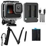 Genérico Kit De Acessórios Para Gopro Hero 9 10 11 12 Black Tripé 3 Way Articulado Bastão Caixa Estanque Carregador De Bateria E Bateria 4 Itens 