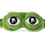 Génerico Máscara De Dormir Sapo 3D Verde Algodão Pelúcia 20x10cm