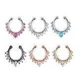 piercing septo dourado strass