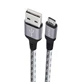 Geonav Cabo Micro USB- Nylon Trançado- Para Dispositivo Android E Acessórios- 1-5 MT- MIC15T- Cinza