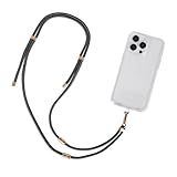 Geonav Cordão De Pescoço Universal Para Celular Alça De Mão Regulável Encaixa Em Todas Os Modelos De Capinhas Alça Ajustável 1 6 M Lavável Poliéster Evita Quedas CDU02L01 Preto Com Dourado