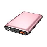 Geonav Power Bank Carregador Portátil Universal 10 000mAh USB A Até 18W USB C Até 20W Compacto Carregamento Rápido Pass Through Led Indicador De Bateria PB10K20WRG Rosa