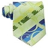Geotae Zerun Nova Gravata Masculina Clássica Listrada De Seda Com Estampa Caxemira Tecido Jacquard Listrado Verde Azul