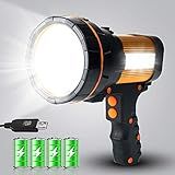 GEPROSMA Holofote Portátil Sem Fio Super Brilhante Mais Poderoso Alta 6000 Lúmens Recarregável Grande Lanterna Led Grande Holofote Longa Duração Longo Alcance