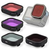 GEPULY Filtro De Mergulho Para Acessórios GoPro Hero 13 Pretos Pacote Com 4 Filtros Go Pro ND CPL ND16 Filtro Vermelho Magenta Acessório Subaquático Densidade Neutra Polarizador Correção De Cor