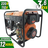 Gerador Portátil À Diesel Vulcan 3 6kva 3 6kw 2 Tomadas