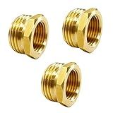 GESHATEN Conector Fêmea NPT De 1 27 Cm X 1 27 Cm Macho GHT Encaixe De Mangueira De Jardim De Latão Adaptador Mangueira De Jardim De Latão De Metal Industrial Para Conexão De Tubos Pacote Com 3 