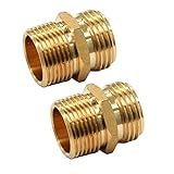 GESHATEN Conector Macho NPT Macho De 1 9 Cm X 1 9 Cm 3 4 Encaixe De Mangueira De Jardim De Latão Adaptador Mangueira De Jardim De Latão De Metal Industrial Para Conexão De Conexões De Tubulação Pacote Com 2 