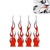 Getfay 4 Peças Adesivos De Capacete De Motocicleta 15 Cm X 3 Cm Racing Sports Flame Style Adesivo De Tanque De Combustível Espelho Retrovisor Para Choque Corpo Decoração Reflexiva Universal Para