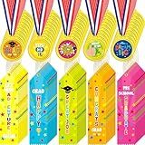 Geyee 100 Medalhas De Prêmio Vencedor E Fitas Para Prêmios Para Crianças Fitas Participantes Medalhas De Prêmio Plástico Para Competição Infantil Evento Esportivo Concurso Escolar Equipe De Escritório