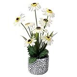 Gfilay Margaridas Artificiais Com Hastes Margaridas Falsas Em Vaso 33 Cm