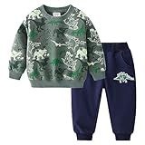GFQLONG Conjunto De Moletom Infantil De Outono E Inverno Manga Comprida Pulôver E Calça Jogger Verde A 5 6 Anos