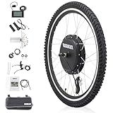 GGDKJJT Kit De Conversão De Bicicleta Elétrica 48V 1000W Kit De Conversão De Roda De Motor De Cubo Dianteiro De 26 Pol- Ebike Com Display PAS-Twist Throttle Kit De Roda De Bicicleta Ebike-1000W-Front