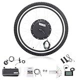 GGDKJJT Kit De Conversão De Roda De Bicicleta Com Motor Elétrico 26- 48V1000W Tração Dianteira Com Controlador De Pneus Display Ebike Roda Elétrica Pneus Kits De Modificação De Bicicleta-1000W-Front
