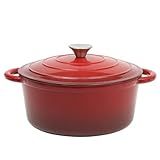 Gibson Home Addlestone Forno Holandês De Ferro Fundido Esmaltado 5 Litros Vermelho