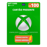 Gift Card Xbox Cartão Presente Microsoft Live R 100 Reais