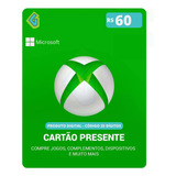Gift Card Xbox Cartão Presente Microsoft Live R 60 Reais