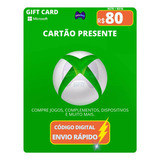 Gift Card Xbox Cartão Presente Microsoft Live R 80 Reais