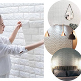 Giftútil 10 Placas Adesivas Decorativo Parede 3d Tijolo Lavável 70x77 Cor Branco