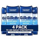 Gillette Desodorante Antitranspirantes Para Homens Gel Claro Ondulado Frio 72 Hr Proteção Contra Suor 107 G Pacote Com 4