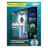 Gillette Mach3 Aparelho De Barbear Recarregável Com Cabo Antiderrapante 3 Cargas E Espuma De Barbear De 57ml 1 Kit
