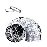 Ginnholl Mangueira De Ventilação Para Secadora De 10 Cm Duto De Ar De Folha De Alumínio Flexível Para Aquecimento Ventilação E Ar Condicionado Com 2 Grampos Inoxidáveis Prata