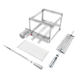 Gira Grill Churrasqueira Inox 3 Espetos 2 Grelhas Brinde