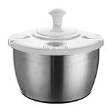 Girador De Salada De Aço Inoxidável Secador De Vegetais De Rotação Manual De Grande Capacidade Para Casa Multifuncional Ampla Aplicação