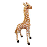 Girafa De Pelúcia Realista Grande 80cm Safari Articulada