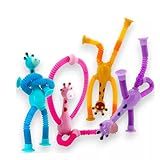 Girafa Estica Pop It 4 Unidades Tubo Led Gruda Brinquedo Infantil Estica Puxa