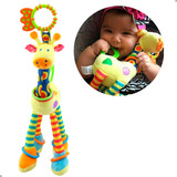 Girafa Girafinha Mordedor Pelúcia Brinquedo De Bebê Chocalho