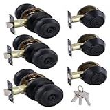 GITRANG Pacote Com 3 Todas As Chaves Idênticas Maçaneta De Porta Fechadura De Cilindro único Conjunto Combo De Fechadura De Fechadura De Fechadura Maçanetas Externas Foscas Clássicas Com Fechadura De Entrada E Trava De Porta Frontal