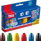 Giz Cera Super Tamanho Jumbo 6 Cores Tris Meu Primeiro Giz