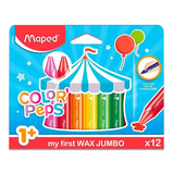 Giz De Cera 12 Cores Jumbo Color Peps Maped