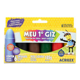 Giz De Cera Acrilex Meu Primeiro Giz 06 Cores Jumbo Estojo