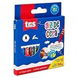 Giz De Cera Fino 12 Cores Tris Multicor