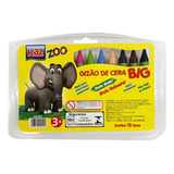 Giz De Cera Grosso Color Estojo 12 Cores Vibrantes P Criança Cor Colorido