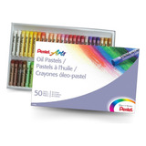 Giz De Cera Pastel Oleoso Oil Pastels 50 Cores Pentel Arts