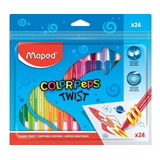 Giz De Cera Retrátil Color peps Twist 24 Cores   Maped