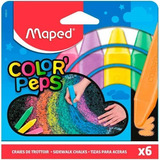 Giz De Chão Grande Color Peps C 6 Cores Maped Cor Colorido