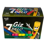 Giz De Lousa Colorido Plastificado Antialérgico 50 Unidades
