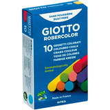 Giz Escolar Giotto Robercolor Antialérgico Colorido 10 Und