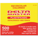 Giz Escolar Plastificado Colorido Caixa 500 Und Delta