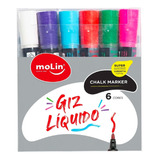 Giz Liquido Caneta Marcadora Vitrine Azulejos Chalk Maker 6u