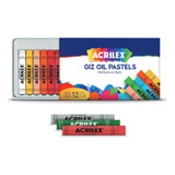 Giz Oil Pastels Giz Oleoso Acrilex 12 Cores Cor Colors