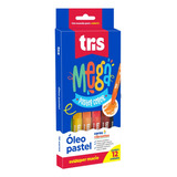Giz Pastel Oleoso 12 Cores Megacolor Artes Desenhos Pinturas