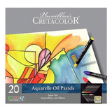 Giz Pastel Oleoso Aquarelavel Aqua Stic 20 Cores Cretacolor Cor Variadas