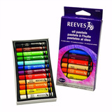 Giz Pastel Oleoso Reeves 12 Cores Artes Desenho Pintura