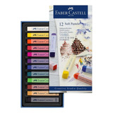 Giz Pastel Seco Bastões Longos 12 Cores Faber castell